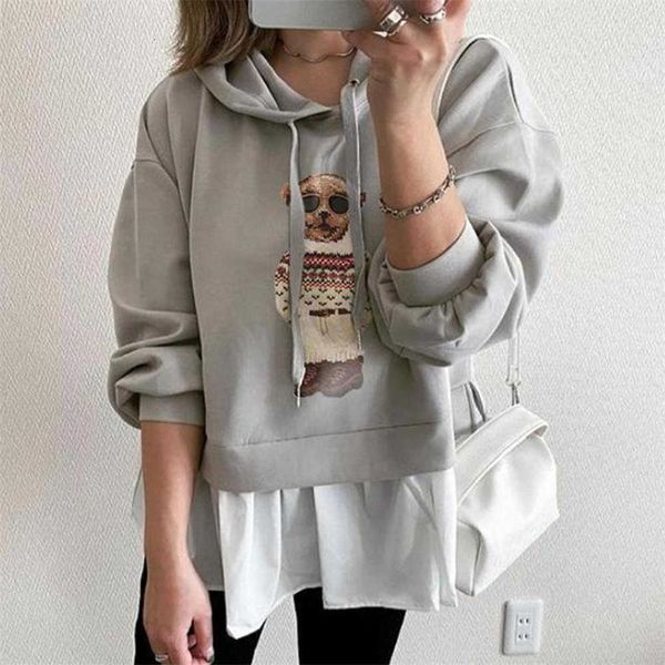 autumn winter long sleeve stitched cartoon printed women's fake two piece hoodie medium sweater, Black
autumn winter long sleeve stitched cartoon printed women's fake two piece hoodie medium sweater, Black