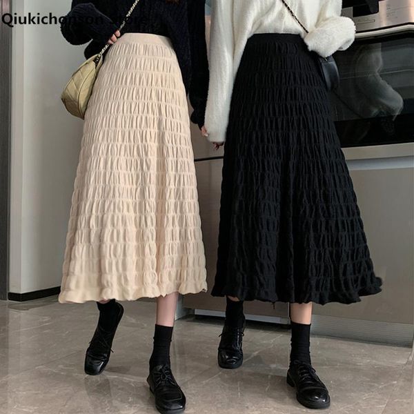 skirts autumn winter wrinkled black pleated skirt women 2021 korean style casual high waisted a-line knitted long falda plisada
skirts autumn winter wrinkled black pleated skirt women 2021 korean style casual high waisted a-line knitted long falda plisada