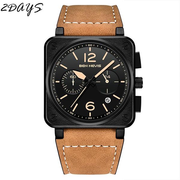 wristwatches ben nevis square watch men chronograph multifunction quartz fashion leather strap military sport clock relogio masculine, Slivery;brown
wristwatches ben nevis square watch men chronograph multifunction quartz fashion leather strap military sport clock relogio masculine, Slivery;brown