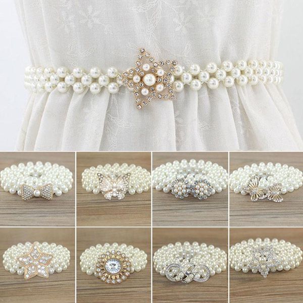 belts elegant women imitation pearl waist belt elastic buckle chain female girls dress crystal strap fashion, Black;brown
belts elegant women imitation pearl waist belt elastic buckle chain female girls dress crystal strap fashion, Black;brown