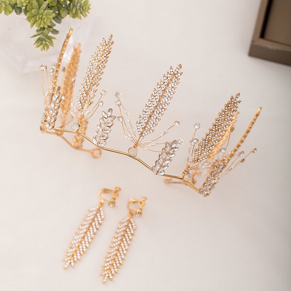 jewelry set bridal wedding crown earring set baroque new leaf handmade crown accessories a0909, Slivery;golden
jewelry set bridal wedding crown earring set baroque new leaf handmade crown accessories a0909, Slivery;golden