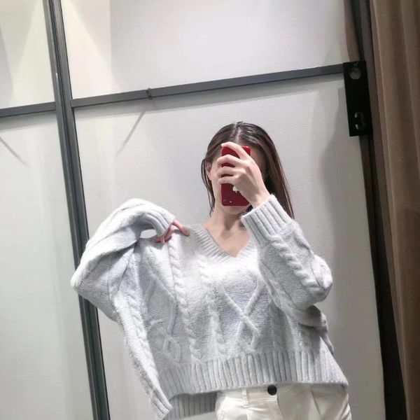 women's sweaters krsb autumn white v-neck eight-strand knitting design long-sleeved loose knit sweater pullover casual sweet style, White;black
women's sweaters krsb autumn white v-neck eight-strand knitting design long-sleeved loose knit sweater pullover casual sweet style, White;black