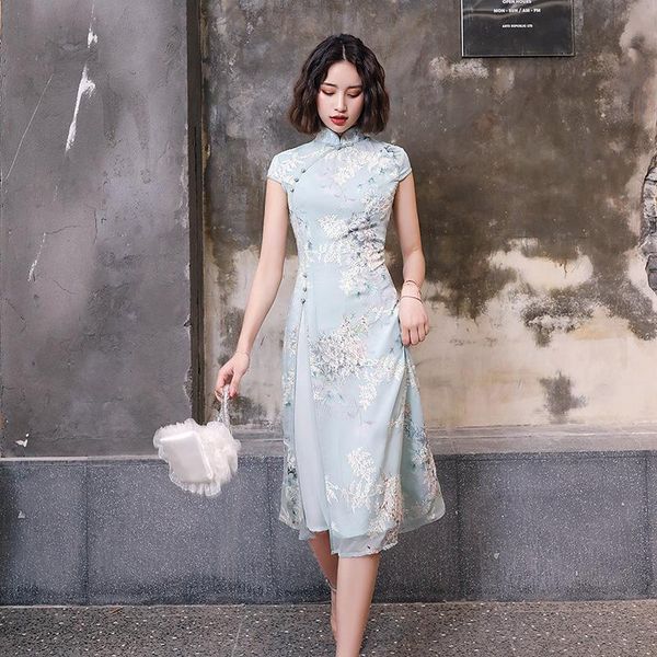 sweet embroidery flower women aodai cheongsam long chiffon bride bridesmaid wedding party loose chinese dresses spring qipao ethnic clothing, Red
sweet embroidery flower women aodai cheongsam long chiffon bride bridesmaid wedding party loose chinese dresses spring qipao ethnic clothing, Red