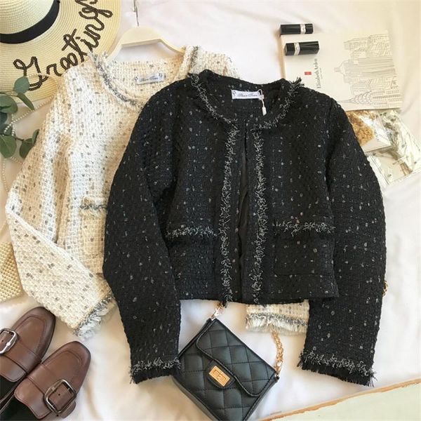women's jackets women tweed jacket autumn winter vintage lurex corduroy short long sleeves tassels fuzzy office lady coat and, Black;brown
women's jackets women tweed jacket autumn winter vintage lurex corduroy short long sleeves tassels fuzzy office lady coat and, Black;brown