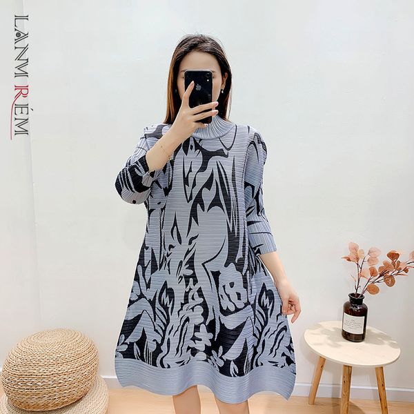 spring dress three quarter sleeved pleated print dresses for women fashion 2a2896 210507, Black;gray
spring dress three quarter sleeved pleated print dresses for women fashion 2a2896 210507, Black;gray