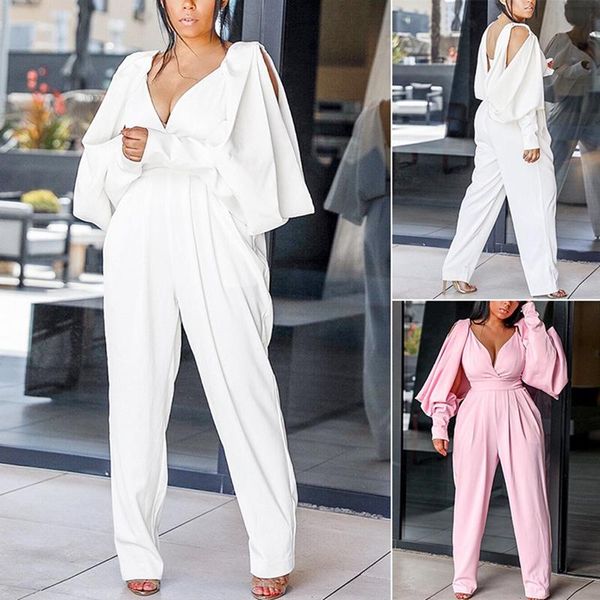 women's jumpsuits & rompers deep v neck elegant white for women cloak sleeve open back pleated overalls high waist, Black;white
women's jumpsuits & rompers deep v neck elegant white for women cloak sleeve open back pleated overalls high waist, Black;white