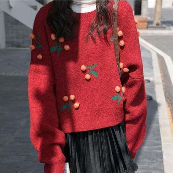 women's sweaters christmas and year red sweater cherry short women winter thicken loose jacket korean ins pullover, White;black
women's sweaters christmas and year red sweater cherry short women winter thicken loose jacket korean ins pullover, White;black