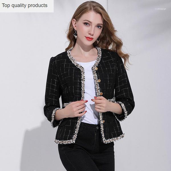 women's jackets 2021 fashion autumn winter coats and women plaid tweed coat female short jacket outerwear chaqueta mujer yq4171, Black;brown
women's jackets 2021 fashion autumn winter coats and women plaid tweed coat female short jacket outerwear chaqueta mujer yq4171, Black;brown