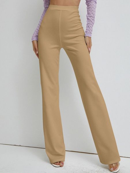 sbetro high waist solid straight pants j4ow#, Black;white