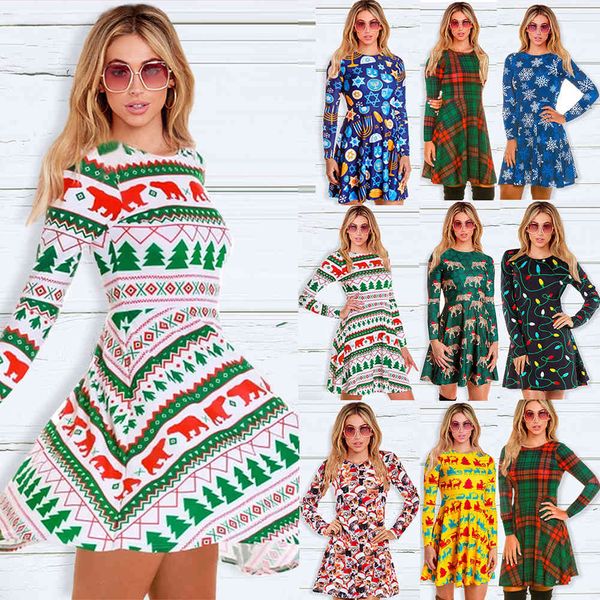 winter new christmas costume round neck slim long sleeve print dress 210422, Black;gray
winter new christmas costume round neck slim long sleeve print dress 210422, Black;gray