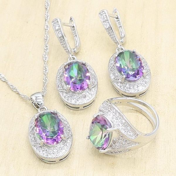 wedding jewelry sets 925 sterling silver rainbow semi-precious earrings pendant necklace ring for women gift box, Slivery;golden
wedding jewelry sets 925 sterling silver rainbow semi-precious earrings pendant necklace ring for women gift box, Slivery;golden