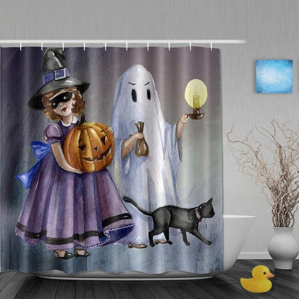 ranelpm decoration shower curtain 100% polyester witches and ghosts with reinforced buttonholes with hooks, 36"(w) x 72"(h)
ranelpm decoration shower curtain 100% polyester witches and ghosts with reinforced buttonholes with hooks, 36"(w) x 72"(h)