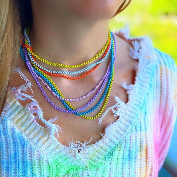 chokers romad copper candy color rainbow necklace women simple short stackable girls wholesale jewelry gift summer accessories, Golden;silver
chokers romad copper candy color rainbow necklace women simple short stackable girls wholesale jewelry gift summer accessories, Golden;silver