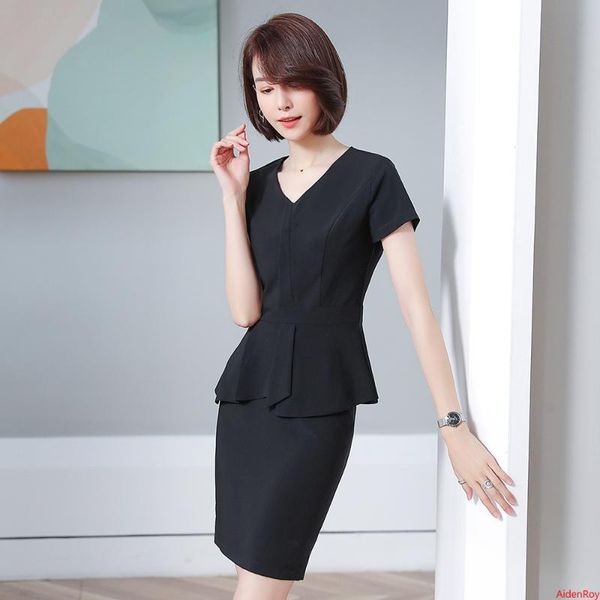 two piece dress elegant women blazer skirts women's 2-piece skirt suit set clothing formal short sleeve and jackets office ladies, White
two piece dress elegant women blazer skirts women's 2-piece skirt suit set clothing formal short sleeve and jackets office ladies, White