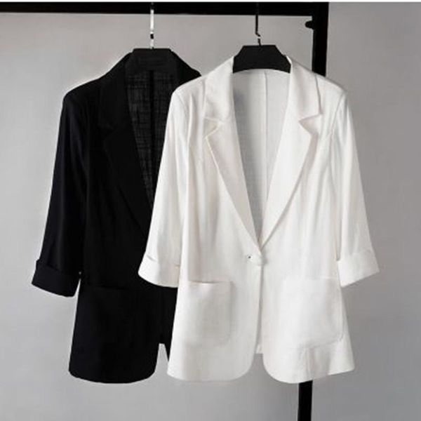 women's suits & blazers 2021 autumn fashion single breasted long sleeve women suit jacket office lady casual female black coats, White;black
women's suits & blazers 2021 autumn fashion single breasted long sleeve women suit jacket office lady casual female black coats, White;black