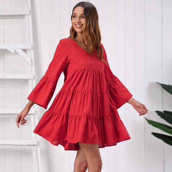 dresses solid mini v neck long sleeve cotton vintage vestidos spring beach loose casual boho clothes short women es ug6q, Black;gray
dresses solid mini v neck long sleeve cotton vintage vestidos spring beach loose casual boho clothes short women es ug6q, Black;gray