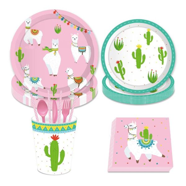 disposable dinnerware 77pcs/set alpaca birthday party decorations kids tableware set napkins plates cups llama supplies
disposable dinnerware 77pcs/set alpaca birthday party decorations kids tableware set napkins plates cups llama supplies