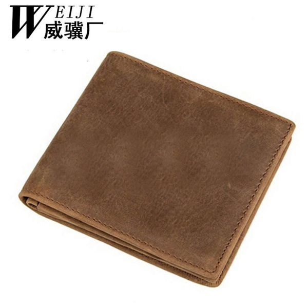 the wallet spring and summer crazy horse skin men's short leather wallet batch order, Black
the wallet spring and summer crazy horse skin men's short leather wallet batch order, Black