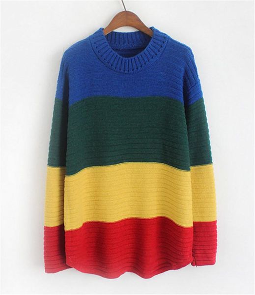 women's sweaters iolpr 2021 autumn winter harajuku streetwear rainbow sweater women loose knitting pullovers ladies vintage jumper suet, White;black
women's sweaters iolpr 2021 autumn winter harajuku streetwear rainbow sweater women loose knitting pullovers ladies vintage jumper suet, White;black