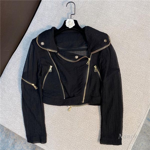 women's jackets women jacket 2021 summer fashionable metal zipper sun protection short coat veste femme slim nancylim, Black;brown
women's jackets women jacket 2021 summer fashionable metal zipper sun protection short coat veste femme slim nancylim, Black;brown