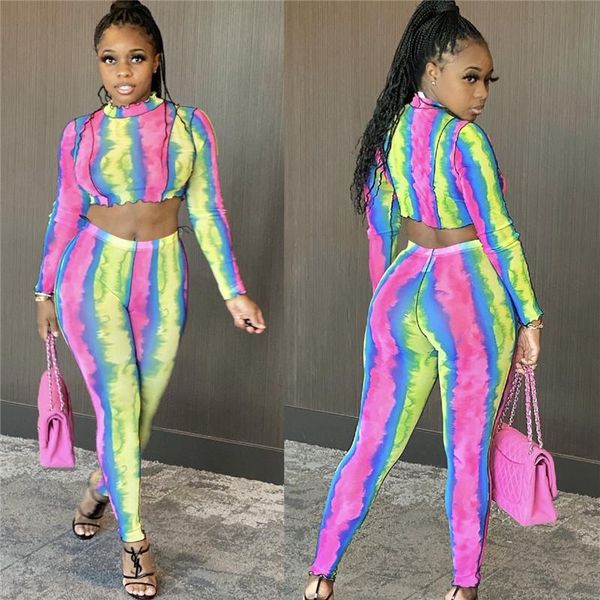 rainbow tie dye print two piece set crop and pants leggings women clothing elastic skinny streetwear party club outfits dress, White
rainbow tie dye print two piece set crop and pants leggings women clothing elastic skinny streetwear party club outfits dress, White