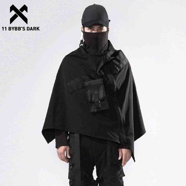 11 bybb's dark hip hop techwear funeral et streetwear zipper outdoor windproof shawl 2021 loose cardigan windbreaker cloak, Black
11 bybb's dark hip hop techwear funeral et streetwear zipper outdoor windproof shawl 2021 loose cardigan windbreaker cloak, Black
