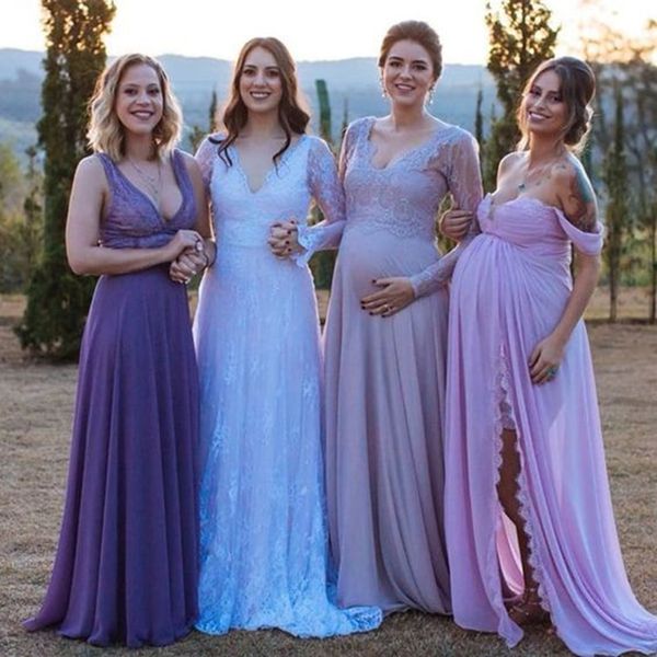 v neck purple chiffon a line long bridesmaids dress ruched split summer beach wedding guest plus size maid of honor dresses prom gowns, White;pink
v neck purple chiffon a line long bridesmaids dress ruched split summer beach wedding guest plus size maid of honor dresses prom gowns, White;pink