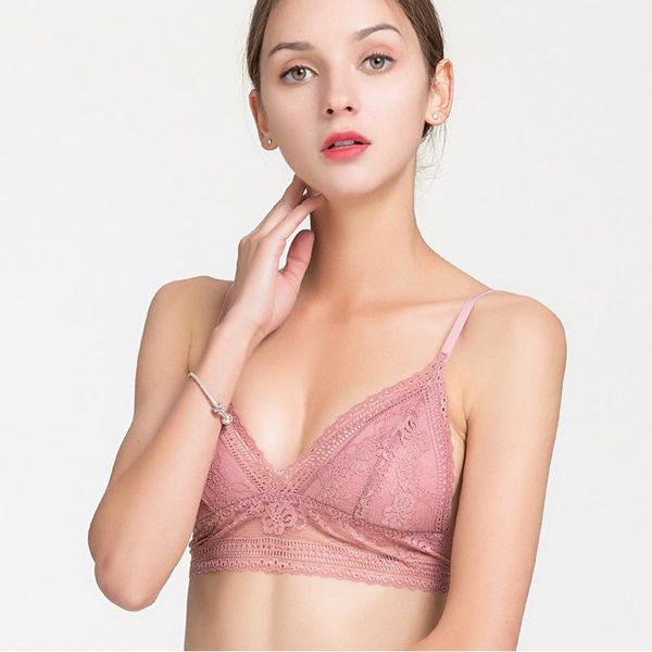 bras summer silk bra french triangle cup small chest underwear thin bralette, Red;black
bras summer silk bra french triangle cup small chest underwear thin bralette, Red;black