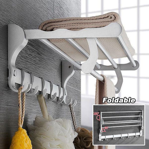 1pc wall-mounted bathroom storage shelf foldable aluminum toilet towel rack with hooks racks
1pc wall-mounted bathroom storage shelf foldable aluminum toilet towel rack with hooks racks