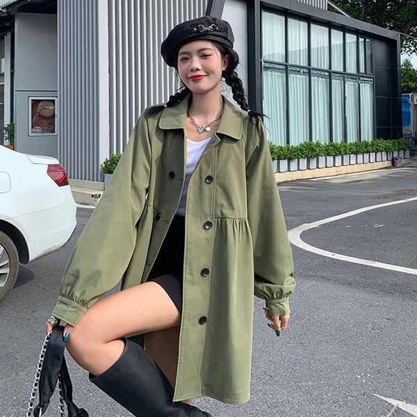 women's trench coats windbreaker female coat spring and autumn 2021 fashion cool salt design loose waist small long sleeve early, Tan;black
women's trench coats windbreaker female coat spring and autumn 2021 fashion cool salt design loose waist small long sleeve early, Tan;black