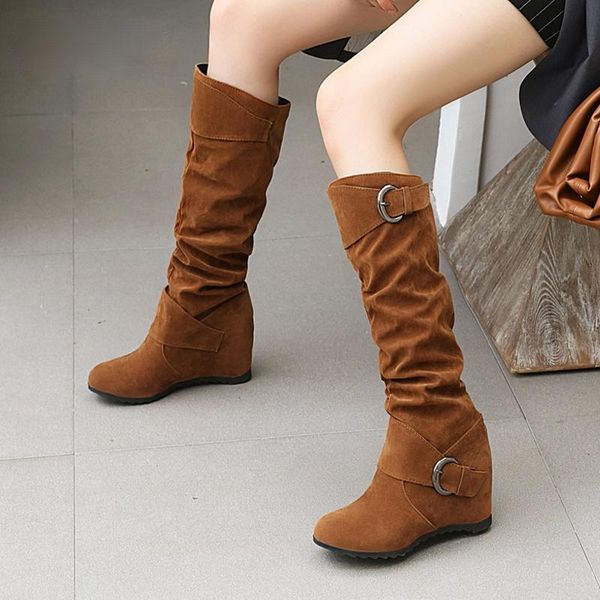 women suede knee high boots fashion folding slip on winter casual low heels red black long slim ladies 2021
women suede knee high boots fashion folding slip on winter casual low heels red black long slim ladies 2021