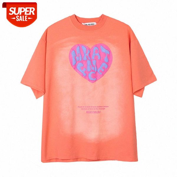 street love foam printing short-sleeved t-shirt men's romantic loose round neck five-point sleeves #b17y, White;black
street love foam printing short-sleeved t-shirt men's romantic loose round neck five-point sleeves #b17y, White;black