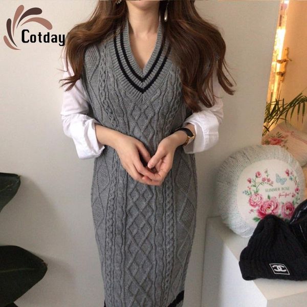 casual dresses cotday twist knitted v neck high elastic office style lady 2021 autumn winter women sweater all-match long sleeveless dress, Black;gray
casual dresses cotday twist knitted v neck high elastic office style lady 2021 autumn winter women sweater all-match long sleeveless dress, Black;gray