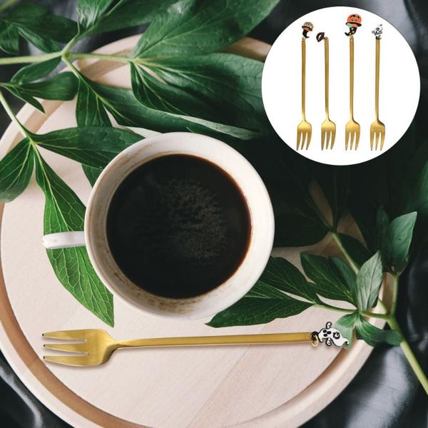 spoons 4pcs exquisite pendant forks coffee stainless steel