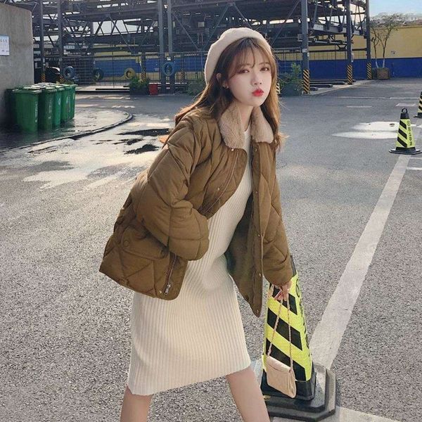 autumn and winter chic warm ling lattice lapel small down cotton jacket female, Black
autumn and winter chic warm ling lattice lapel small down cotton jacket female, Black