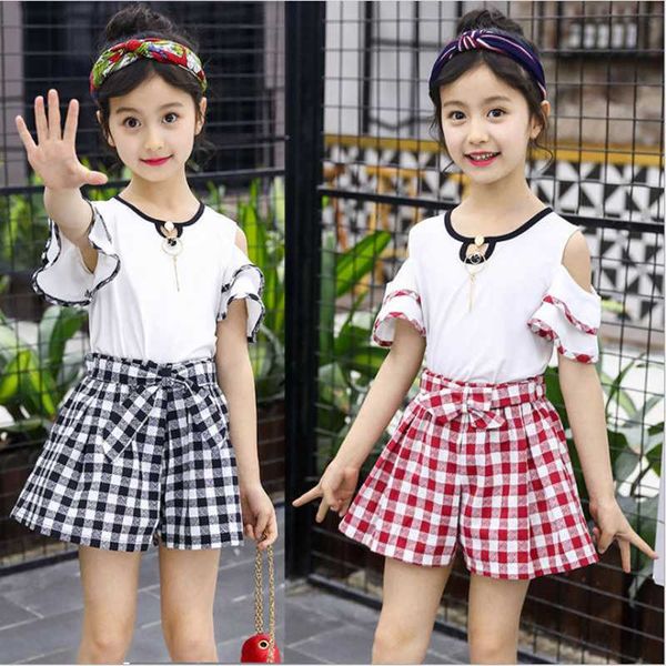 manufacturer children's clothing summer elastic girl short-sleeved suit cotton woven five-point pants two-piece s sets, White
manufacturer children's clothing summer elastic girl short-sleeved suit cotton woven five-point pants two-piece s sets, White