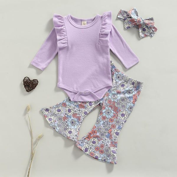 rompers three-piece baby girls clothes set purple long sleeve romper flared pants and headdress autumn 0-18 months, Blue
rompers three-piece baby girls clothes set purple long sleeve romper flared pants and headdress autumn 0-18 months, Blue