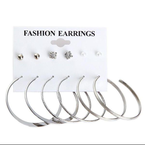 hoop & huggie europe and the united states big circle earrings set of 6 sets pearl crystal exaggerated, Golden;silver
hoop & huggie europe and the united states big circle earrings set of 6 sets pearl crystal exaggerated, Golden;silver