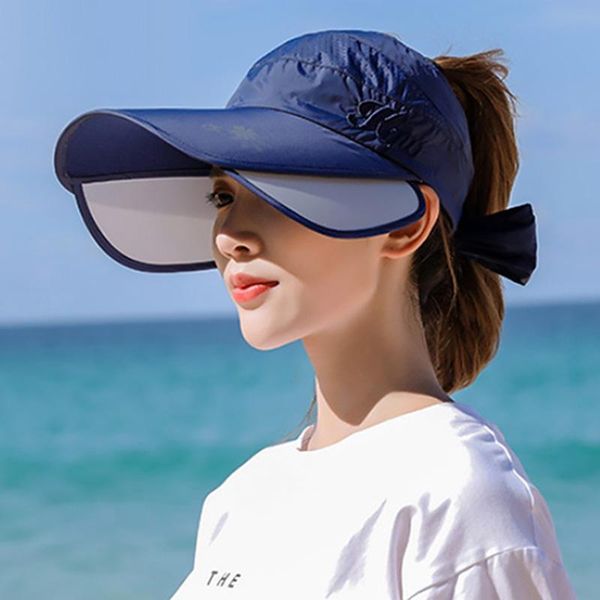 summer women sun protection folding hat wide brim cap ladies girl holiday uv beach packable visor hats, Blue;gray
summer women sun protection folding hat wide brim cap ladies girl holiday uv beach packable visor hats, Blue;gray