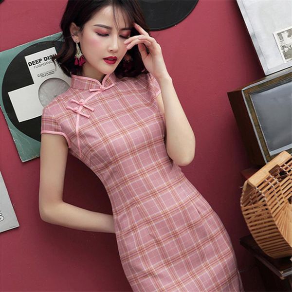 ethnic clothing chinese dress satin vintage cheongsam plaid women oriental robe modern qipao female china elegant casual party year clothes, Red
ethnic clothing chinese dress satin vintage cheongsam plaid women oriental robe modern qipao female china elegant casual party year clothes, Red