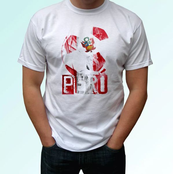 Peru football flag white t shirt camiseta soccer world cup top tee all sizes, White;black
Peru football flag white t shirt camiseta soccer world cup top tee all sizes, White;black