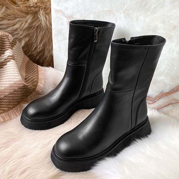 new women mid calf boots genuine leather zipper winter short boots ladies fashion casual shoes daily footwear size 34-39, Black
new women mid calf boots genuine leather zipper winter short boots ladies fashion casual shoes daily footwear size 34-39, Black
