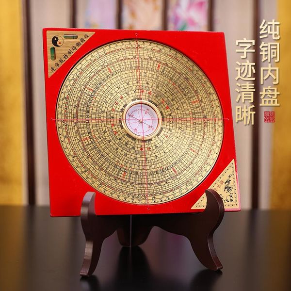 decorative objects & figurines pure copper compass open light feng shui tray high fine professional three-yuan triad carry-on gossip plate o
