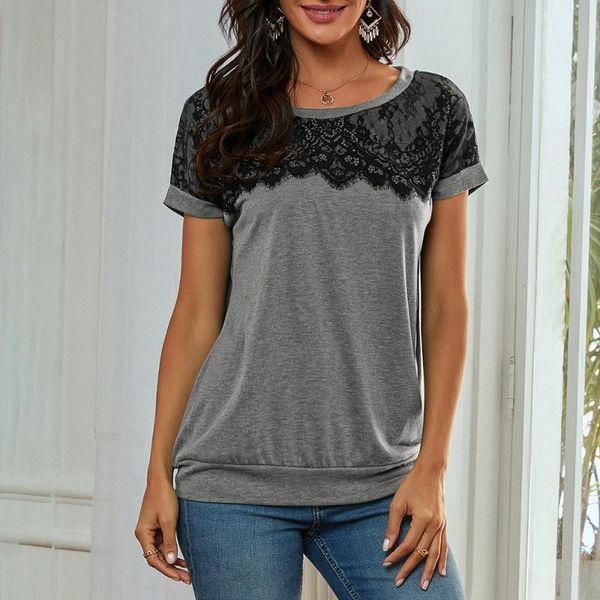 women's t-shirt women casual short sleeve t-shirts lace patchwork round ladies summer tee female slim fit clothes 2021 d30, White
women's t-shirt women casual short sleeve t-shirts lace patchwork round ladies summer tee female slim fit clothes 2021 d30, White