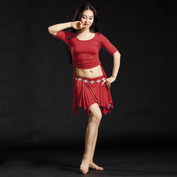 new women dancewear belly dance clothes costume set modal outfit girls bellydance practice suit (skirt with underpants), Black;red
new women dancewear belly dance clothes costume set modal outfit girls bellydance practice suit (skirt with underpants), Black;red