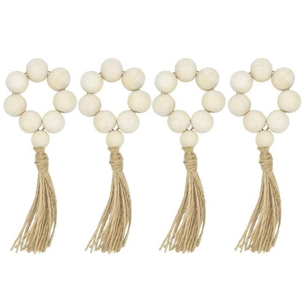 4pcs wood bead garland with tassels farmhouse beads rustic country decor prayer wall hanging napkin rings
4pcs wood bead garland with tassels farmhouse beads rustic country decor prayer wall hanging napkin rings
