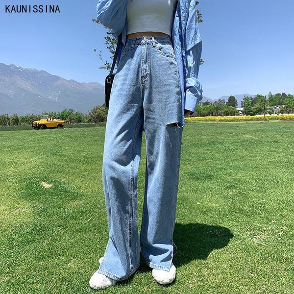women's jeans high waist straight women plus size boyfriends mom loose vintage wide leg denim pants ladies long tousers, Blue
women's jeans high waist straight women plus size boyfriends mom loose vintage wide leg denim pants ladies long tousers, Blue