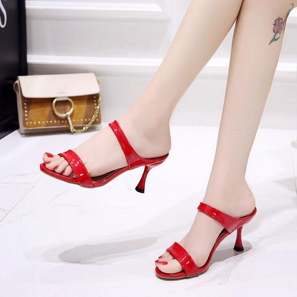 slippers summer women's open toe solid color thin high heels were fashion simple comfortable dating women shoes u24-38, Black
slippers summer women's open toe solid color thin high heels were fashion simple comfortable dating women shoes u24-38, Black