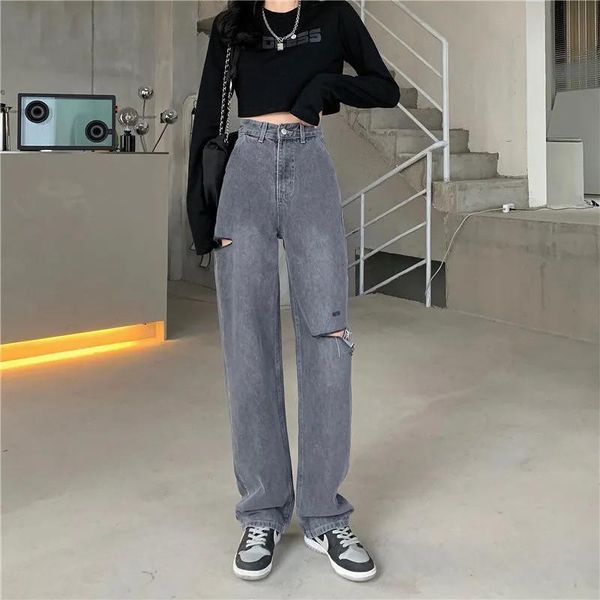 women's jeans s-5xl high waist wide leg ripped hole denim for women streetwear plus size full length female pants, Blue
women's jeans s-5xl high waist wide leg ripped hole denim for women streetwear plus size full length female pants, Blue