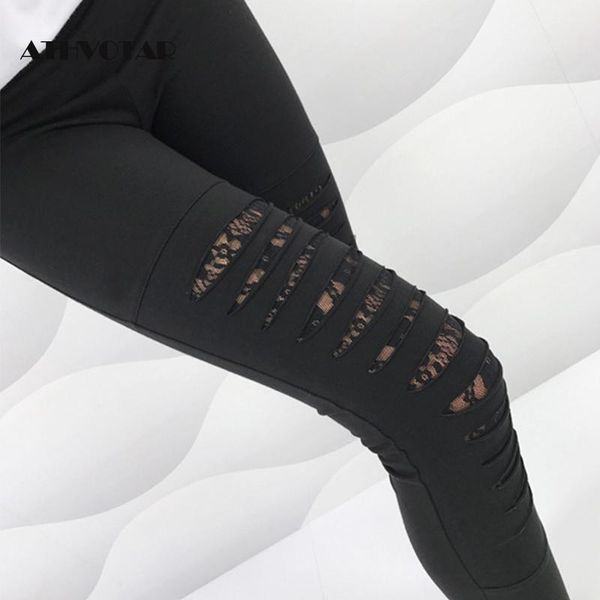 women's leggings athvotar summer holes women solid workout mujer high waist lace decoration leggins, Black
women's leggings athvotar summer holes women solid workout mujer high waist lace decoration leggins, Black